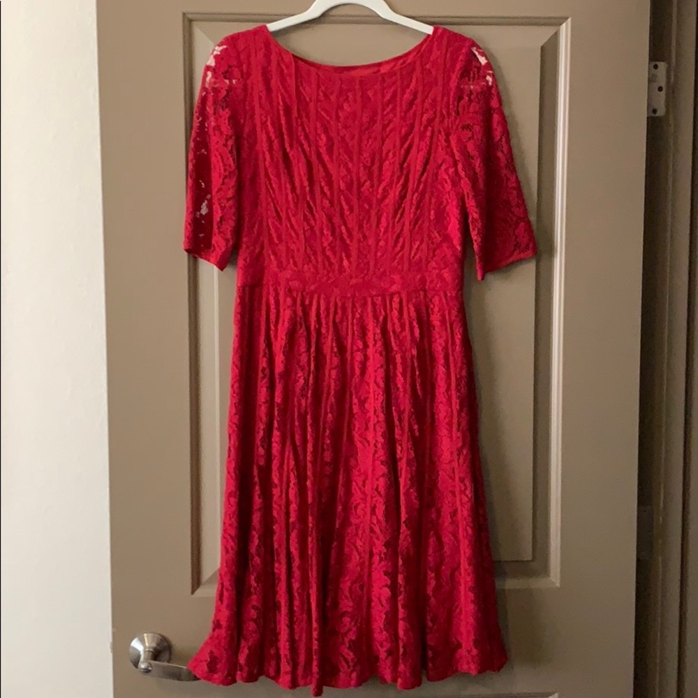 Red lace dress
